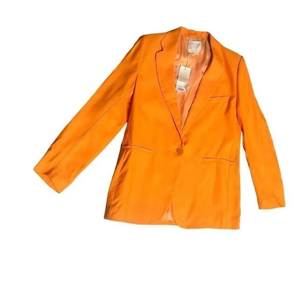 NWT FORTE FORTE Italian single breasted my jacket tangerine blazer size small - Picture 6 of 14